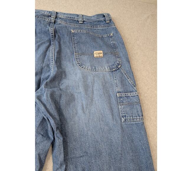 Eddie Bauer Mens Carpenter Pants Blue Jeans 40 x 34 Tall 100% Cotton Baggy Work - Picture 10 of 13